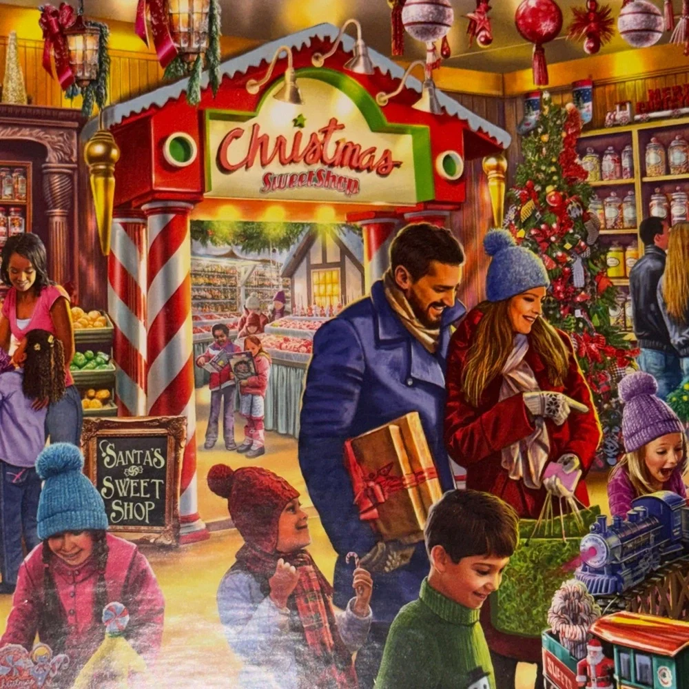 White Mountain Puzzle “Christmas Sweet Shop” Festive Holiday NEW